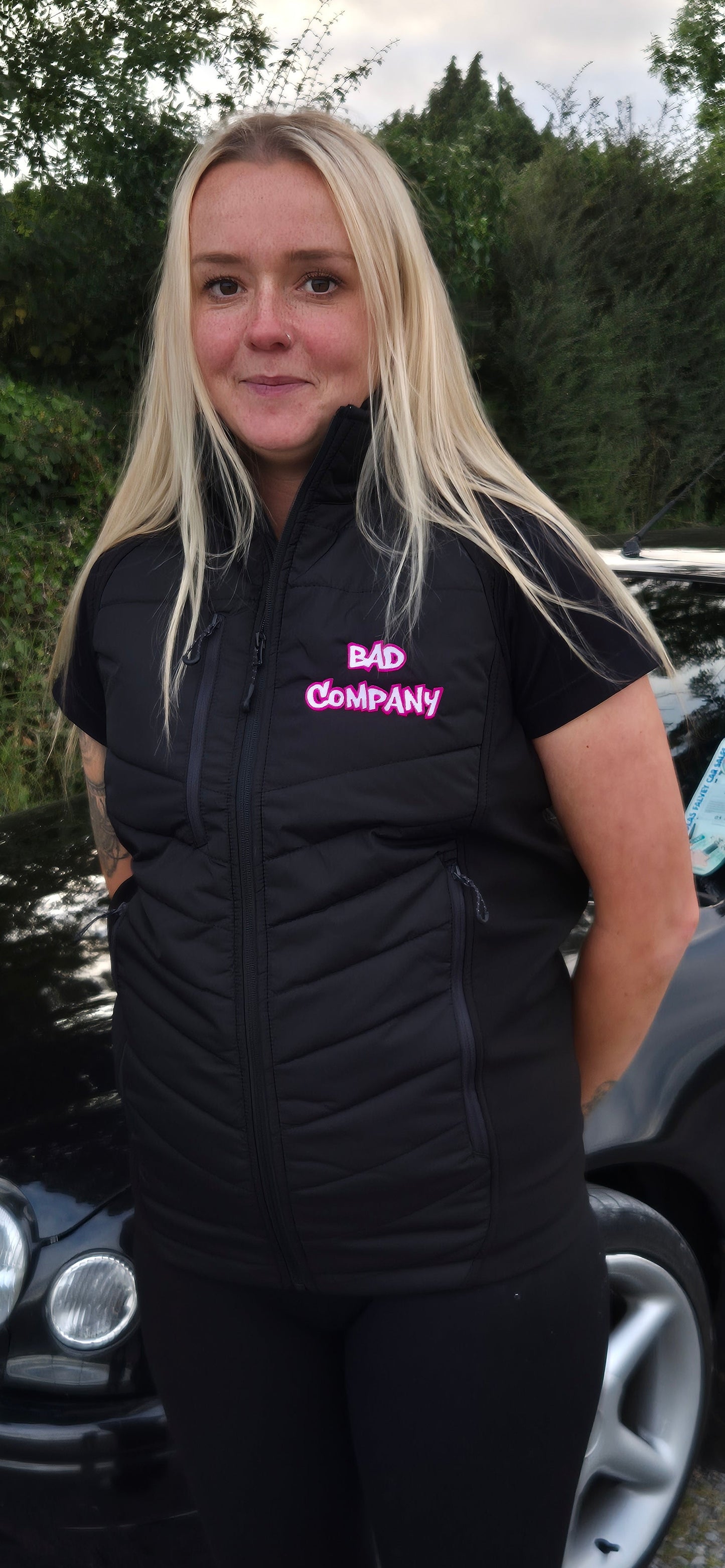 Pink bad Company sleeveless jacket